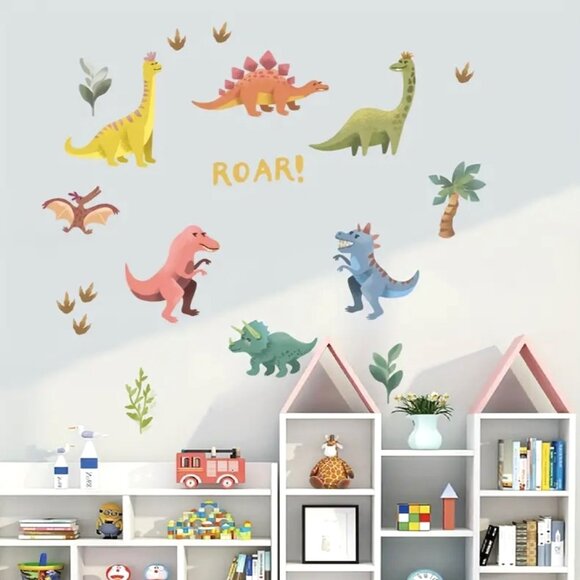 Reusable Children's Wall Decals Stickers Prehistoric Plants Dinosaur Dinos NIP - Picture 1 of 2